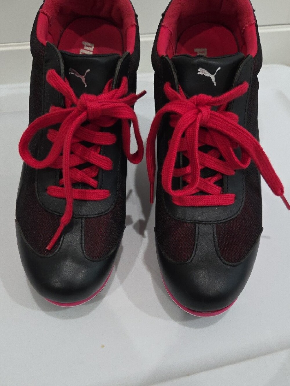 Puma Black and Hot Pink Wedge Sneaker - Picture 5 of 8